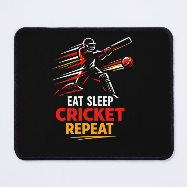 Item preview, Eat Sleep Cricket Repeat – Bold Cricket Athlete Silhouette T-Shirt Design designed and sold by warlistop.