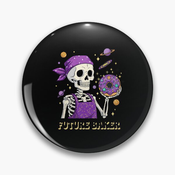 Item preview, Future Baker Skeleton with Cosmic Galaxy Purple Donut designed and sold by TeeARTHY.