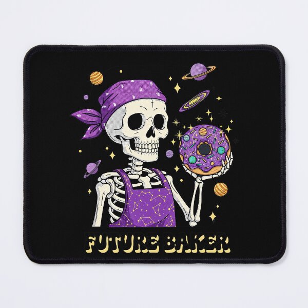 Item preview, Future Baker Skeleton with Cosmic Galaxy Purple Donut designed and sold by TeeARTHY.