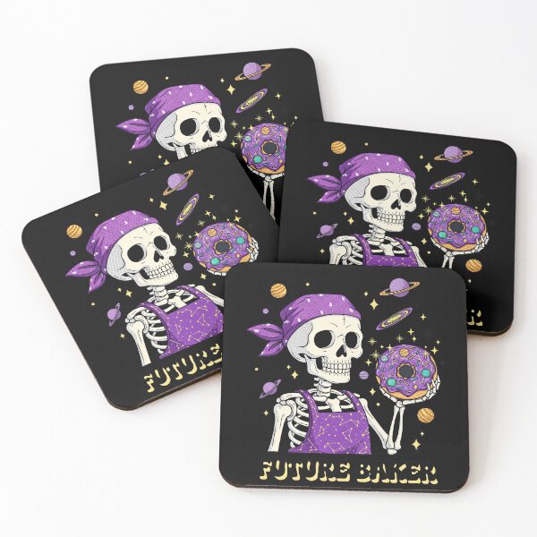 Item preview, Future Baker Skeleton with Cosmic Galaxy Purple Donut designed and sold by TeeARTHY.