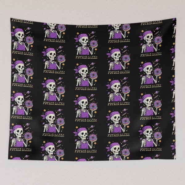 Item preview, Future Baker Skeleton with Cosmic Galaxy Purple Donut designed and sold by TeeARTHY.