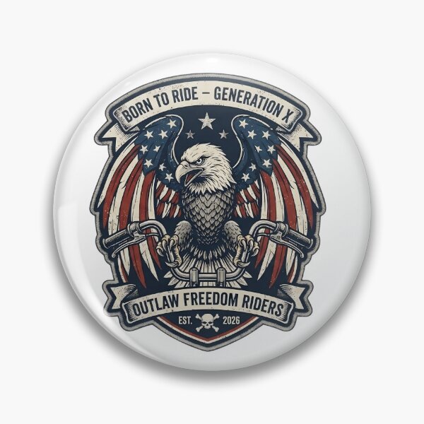 Item preview, Born to ride: Outlaw Freedom Riders Eagle Emblem with independence and freedom designed and sold by VibranPalette.