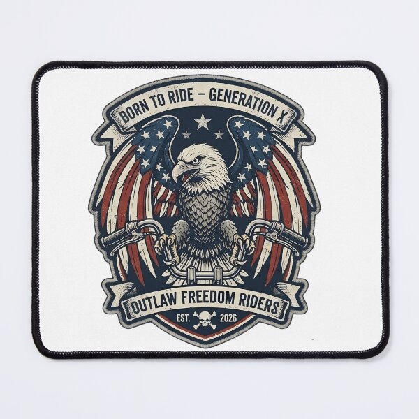 Item preview, Born to ride: Outlaw Freedom Riders Eagle Emblem with independence and freedom designed and sold by VibranPalette.