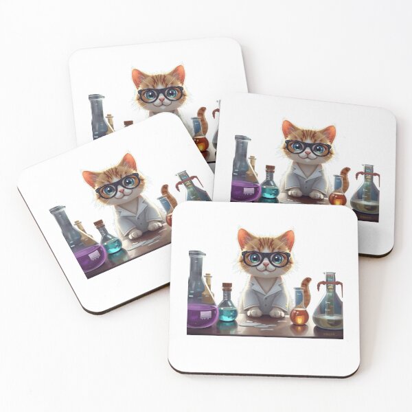 Item preview, Adorable Scientist Cat in Chemistry Lab designed and sold by racheli147.