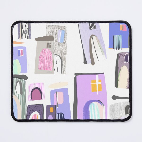 Item preview, Colorful Abstract Houses Pattern, Whimsical Village Design, Pastel Architecture Illustration, Cute Surface Pattern designed and sold by Brumart.