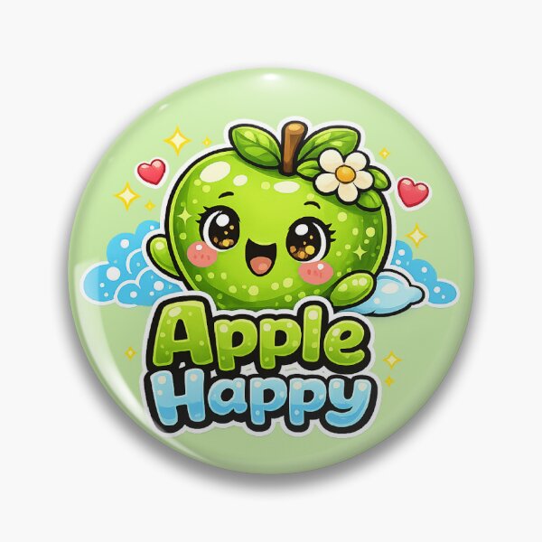Item preview, Happy Apple – Cute Kawaii Apple Smile | Cute Kawaii Happy Apple designed and sold by apanoracar.