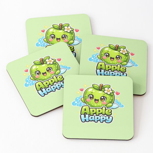 Item preview, Happy Apple – Cute Kawaii Apple Smile | Cute Kawaii Happy Apple designed and sold by apanoracar.