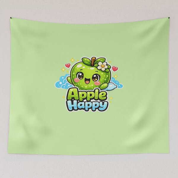 Item preview, Happy Apple – Cute Kawaii Apple Smile | Cute Kawaii Happy Apple designed and sold by apanoracar.