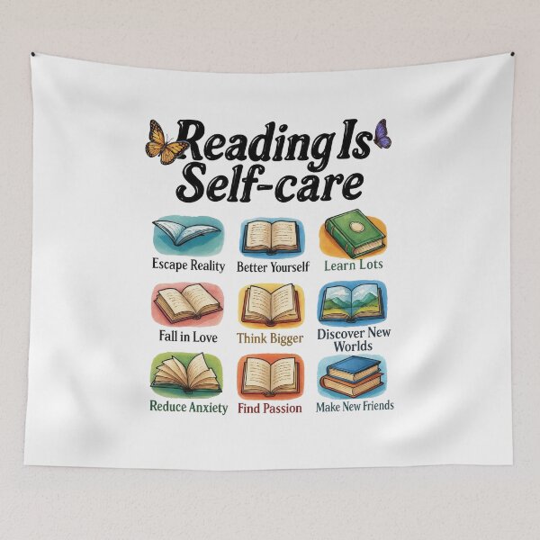 Item preview, Reading Is Self Care Cozy Book Lover Quote designed and sold by CleanDecor.
