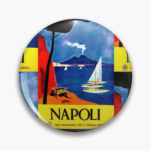 Item preview, Vintage Naples Travel Poster | Mid-Century Art Print | Mount Vesuvius & Bay | Italian Tourism | Colorful Retro Wall Decor designed and sold by artofuniverse.