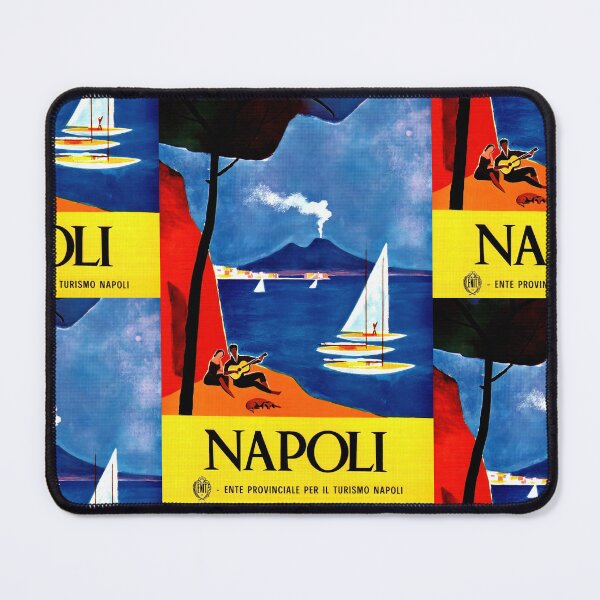 Item preview, Vintage Naples Travel Poster | Mid-Century Art Print | Mount Vesuvius & Bay | Italian Tourism | Colorful Retro Wall Decor designed and sold by artofuniverse.