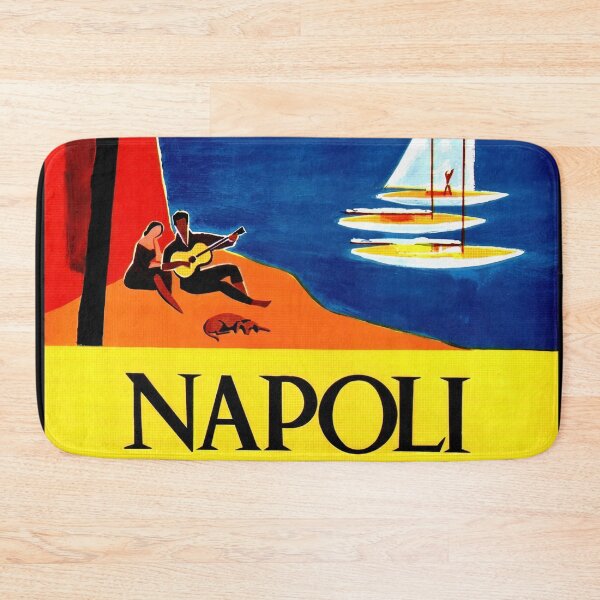 Item preview, Vintage Naples Travel Poster | Mid-Century Art Print | Mount Vesuvius & Bay | Italian Tourism | Colorful Retro Wall Decor designed and sold by artofuniverse.
