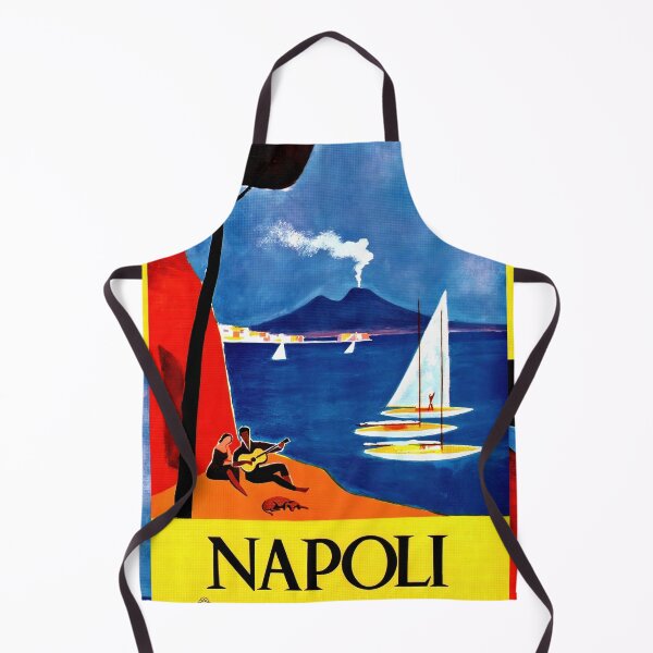 Item preview, Vintage Naples Travel Poster | Mid-Century Art Print | Mount Vesuvius & Bay | Italian Tourism | Colorful Retro Wall Decor designed and sold by artofuniverse.