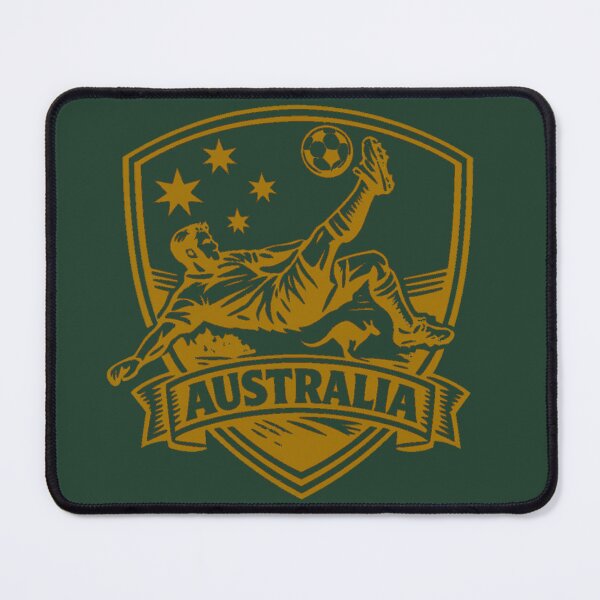 Item preview, Australia Soccer Crest Shirt – Gold Football Bicycle Kick Design with Kangaroo & Southern Stars designed and sold by JonelCrafts.