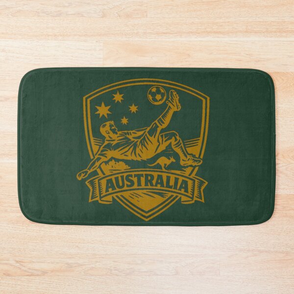 Item preview, Australia Soccer Crest Shirt – Gold Football Bicycle Kick Design with Kangaroo & Southern Stars designed and sold by JonelCrafts.
