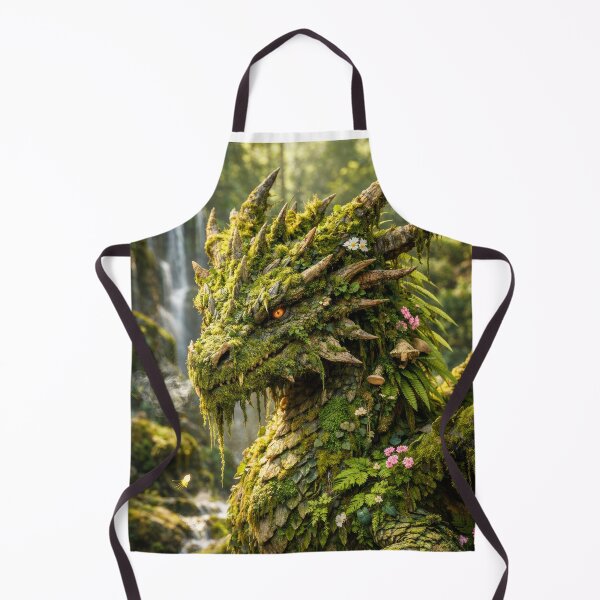 Item preview, Forest Dragon Guardian – Nature Fantasy Moss Dragon Artwork designed and sold by DrakariArt.