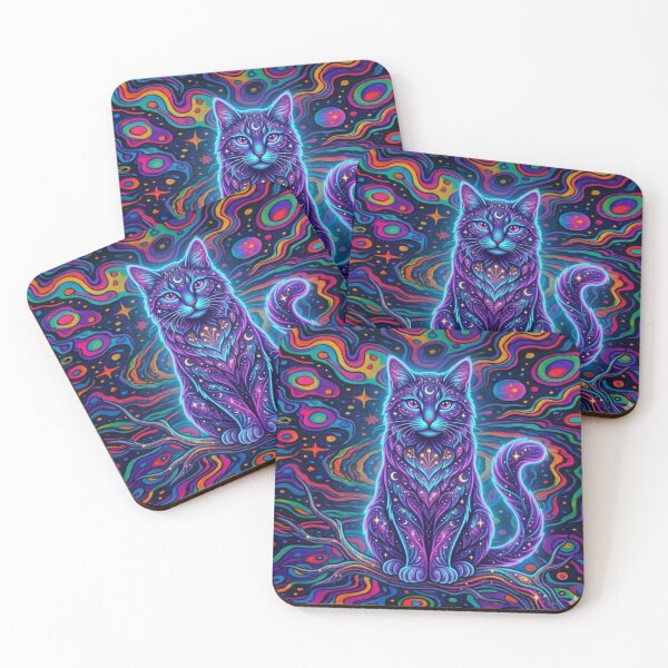 Item preview, Celestial Galaxy Cat: Neon Cosmic Feline Guardian designed and sold by Siriusvibes.