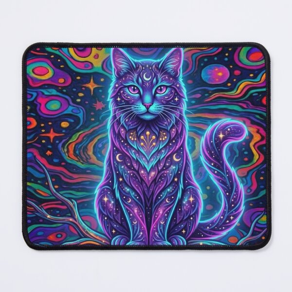Item preview, Celestial Galaxy Cat: Neon Cosmic Feline Guardian designed and sold by Siriusvibes.