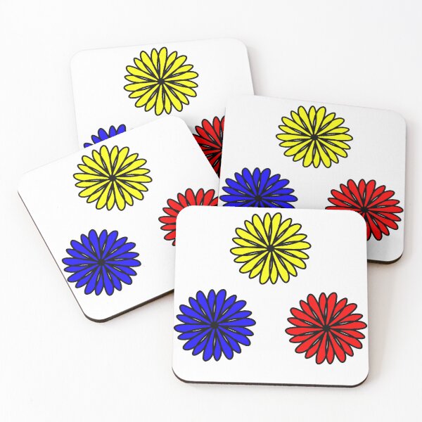 Item preview, Tri-Colored Flowers Primary Colors designed and sold by artistfourteen.