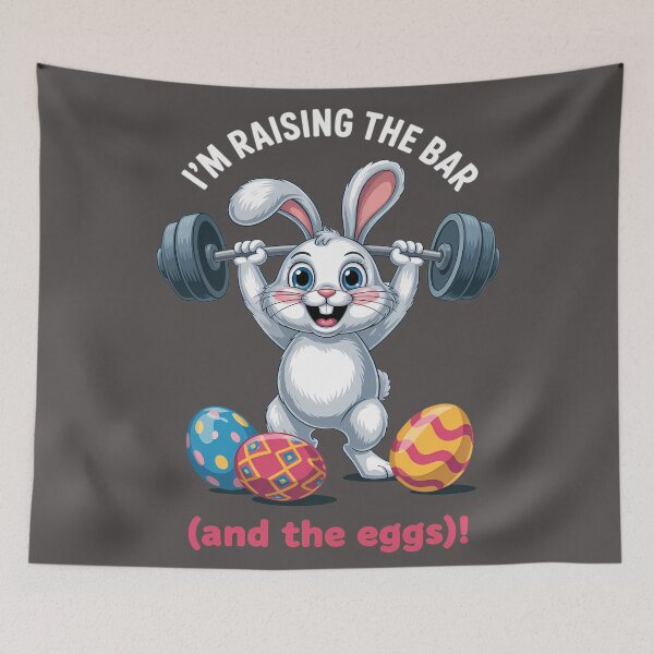 Item preview, Small But Crazy Easter Bunny – Funny Gym Bunny Easter Design designed and sold by Art-Arcade6.