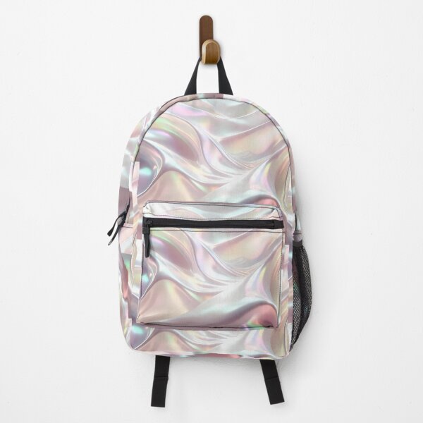 Item preview, Radiant waves of holographic fabric shimmering with a soft, iridescent glow and elegant, liquid-like folds. designed and sold by Dreamy Armine Art.