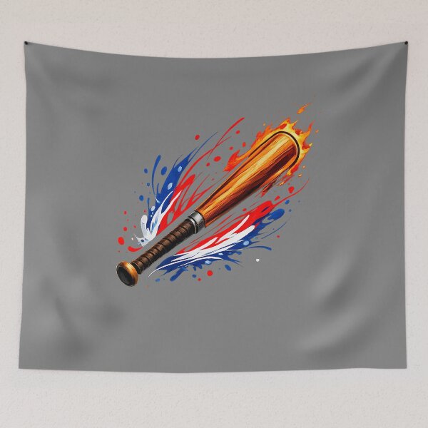 Item preview, Flaming Baseball Bat Paint Splash designed and sold by Text2tee.