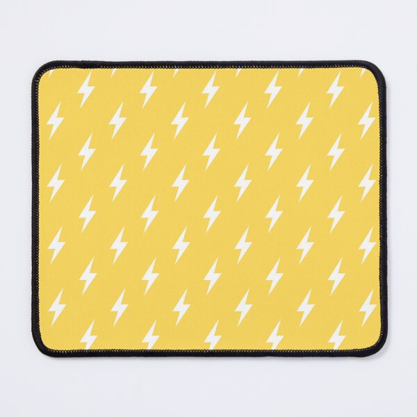Item preview, Lightning Bolts White On Mustard Yellow designed and sold by rewstudio.