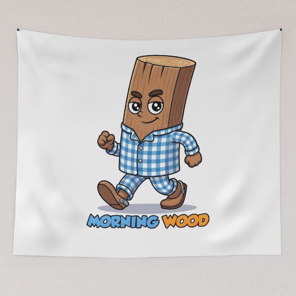 Item preview, Morning Wood Pun Cartoon Log in Pajamas designed and sold by TshirtsOnline-.