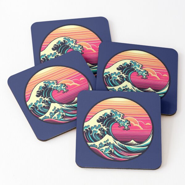 Item preview, Cyberpunk Sea – Surreal Wave Emblem designed and sold by Dogandesighn.