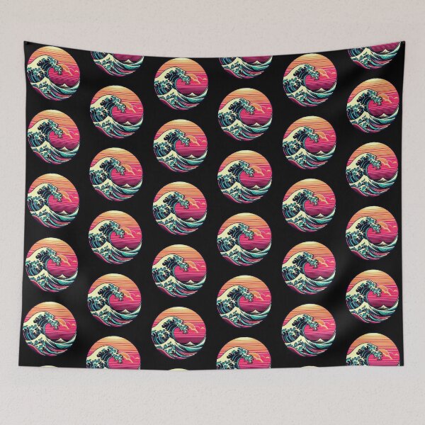 Item preview, Cyberpunk Sea – Surreal Wave Emblem designed and sold by Dogandesighn.