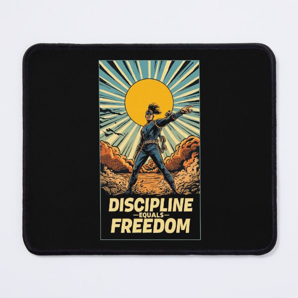Item preview,  Disciplin  equals freedom | Motivational cartoon  Aesthetic with Typography | Cute Funny Inspirational Quote | Self Care Positivity Cartoon Design ver2 designed and sold by CosmicNook1.