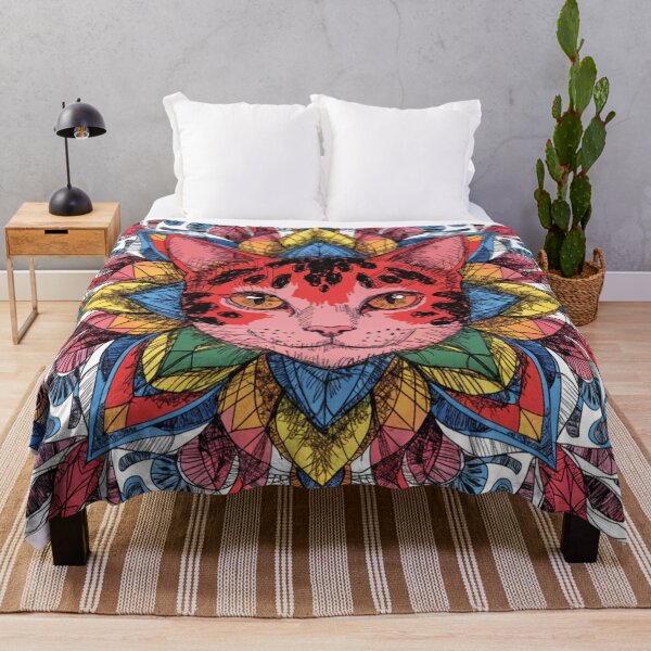 Item preview, Floral Mandala Art cat – Intricate Flower Mandala Design designed and sold by Anime9122.