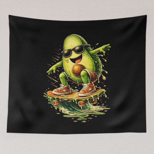 Item preview, Funny Avocado Skateboarding Drip Cute Melting Cartoon Fruit Streetwear Design designed and sold by bilal sibgui.