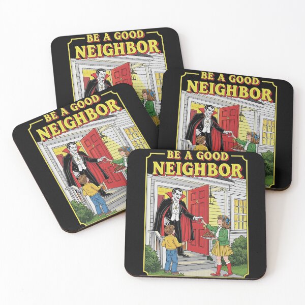 Item preview, Be A Good Neighbor Vampire and Kids Retro Horror Parody designed and sold by TeeARTHY.