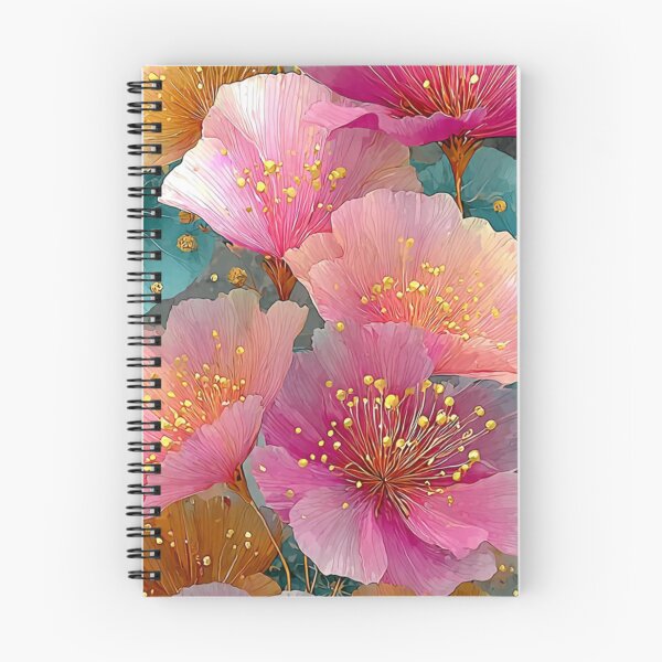 Item preview, Golden-Stamen Pink Blossom Field designed and sold by Floral Fiesta Designs.