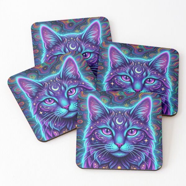 Item preview, Celestial Galaxy Cat Face: Mystical Feline Gaze  designed and sold by Siriusvibes.