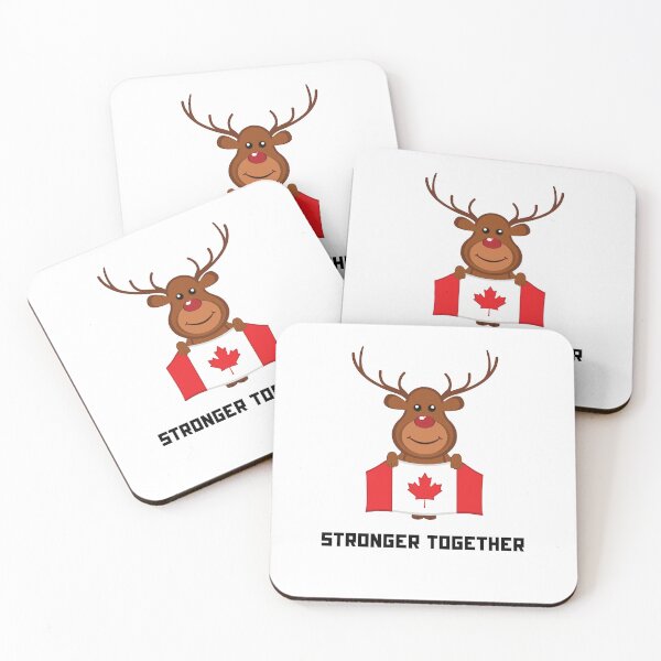 Item preview, Stronger Together Canada Moose Flag Unity Design - Canada Stronger Together Cute Moose Canadian Flag Gift designed and sold by PowerKanjiFit.