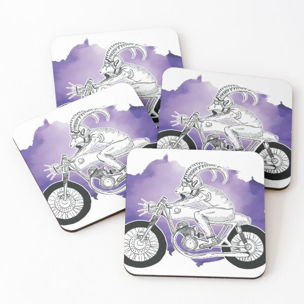 Item preview, Ibex on a motorcycle, facing forward designed and sold by Mountain_Spirit.