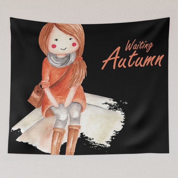 Item preview, Waiting For Autumn - Cozy Girl Aesthetic Art designed and sold by Mini Pixel Perfect Co..