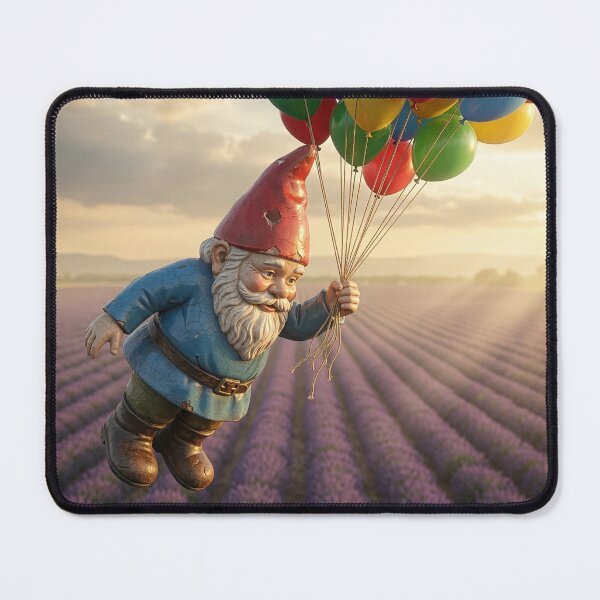 Item preview, Garden Gnome Flies Over Lavender Fields of Provence designed and sold by Tridentulus.