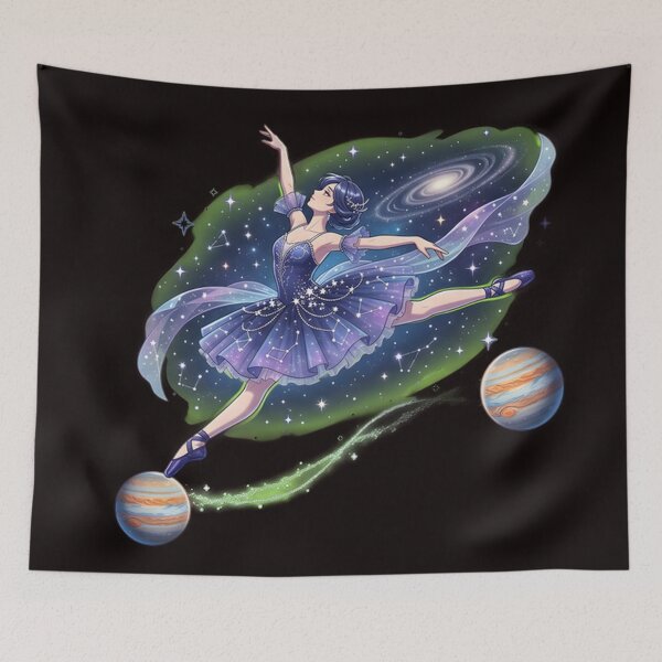 Item preview, Cosmic Ballerina Leaping Through a Galaxy of Planets and Stars designed and sold by WalterAdd.