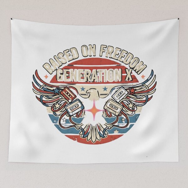 Item preview, Raised on Freedom: Generation X Nostalgia Eagle with Cassettes designed and sold by VibranPalette.