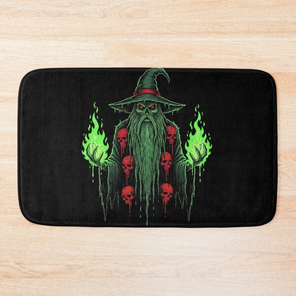 Item preview, Sinister Green Wizard with Red Eyes and Skulls designed and sold by TeeARTHY.