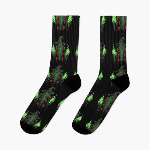 Item preview, Sinister Green Wizard with Red Eyes and Skulls designed and sold by TeeARTHY.