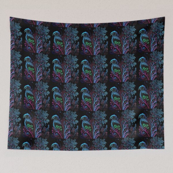 Item preview, Celestial Neon Falcon: Luminous Guardian of the Night Forest designed and sold by Siriusvibes.
