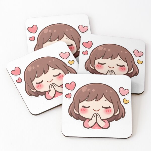 Item preview, Cute Kawaii Grateful Prayer Thankful Heart Sticker designed and sold by DesignEG.
