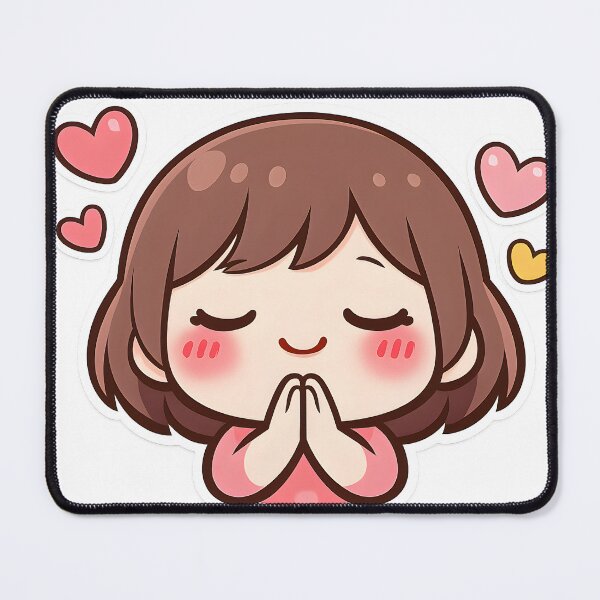Item preview, Cute Kawaii Grateful Prayer Thankful Heart Sticker designed and sold by DesignEG.