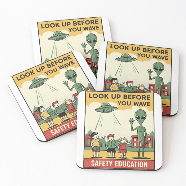 Item preview, Look Up Before You Wave UFO Safety designed and sold by TeeARTHY.
