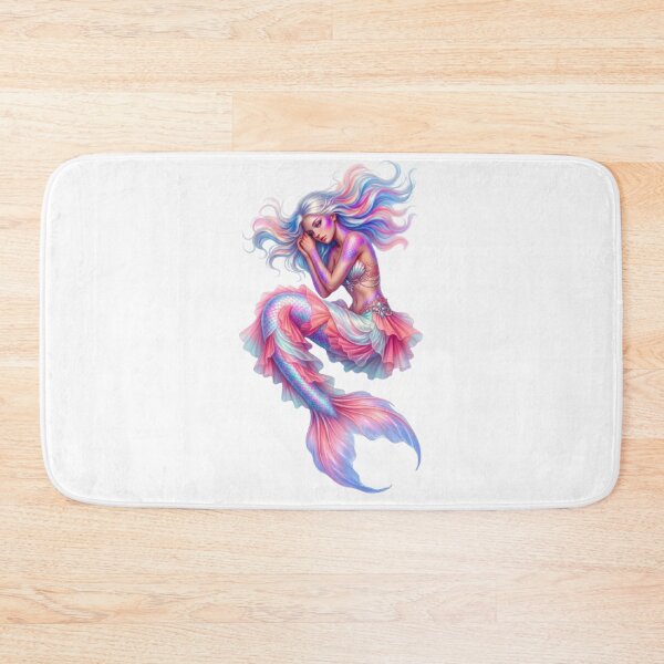 Item preview, Mother-of-Pearl Glow: The Mermaid with Neon Reflections designed and sold by CHRIST5000.