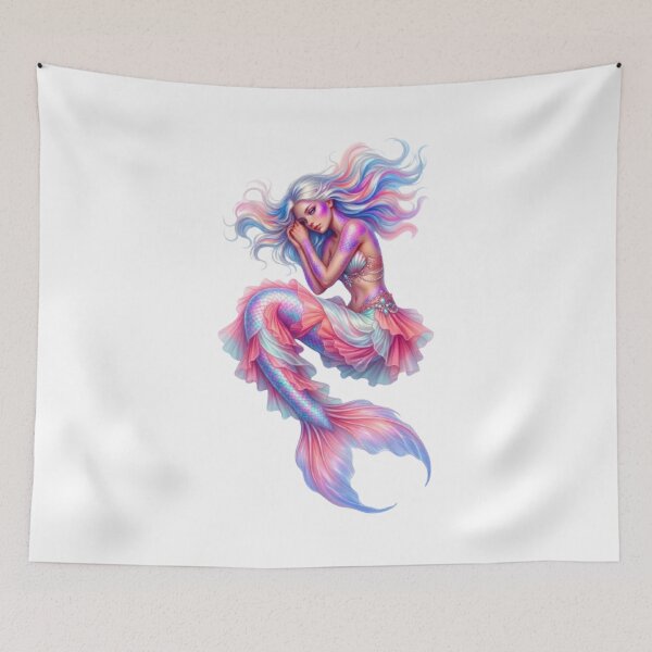 Item preview, Mother-of-Pearl Glow: The Mermaid with Neon Reflections designed and sold by CHRIST5000.